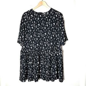 ASOS black and white half sleeve oversized shift dress size 6 B92